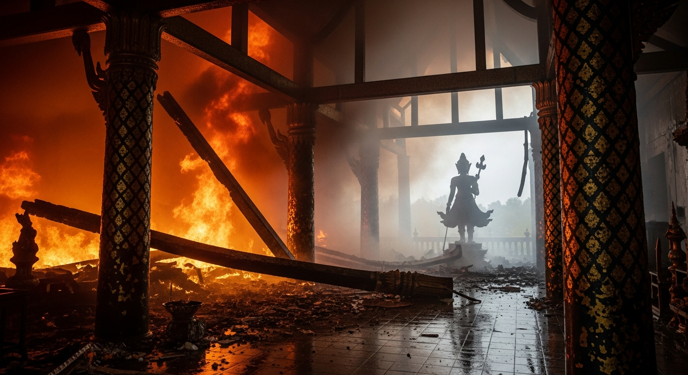 Пожар в резиденции настоятеля храма в Таиланде выявил неожиданные находки