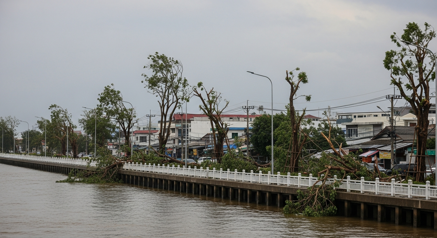 Летний шторм сорвал крыши с домов в провинции Нонгкхай