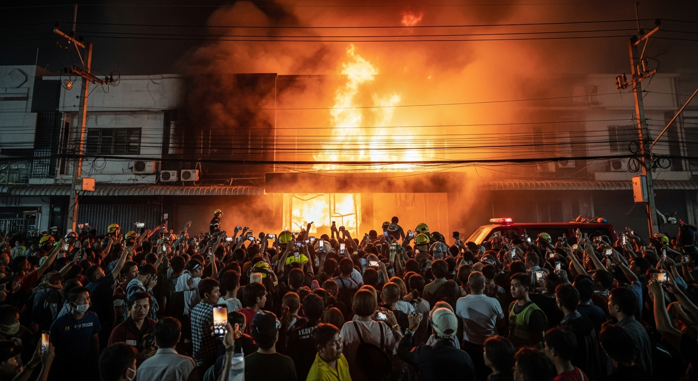 Пожар в коммерческом здании на Пхукете: предполагаемая причина — электромотоцикл, есть пострадавший