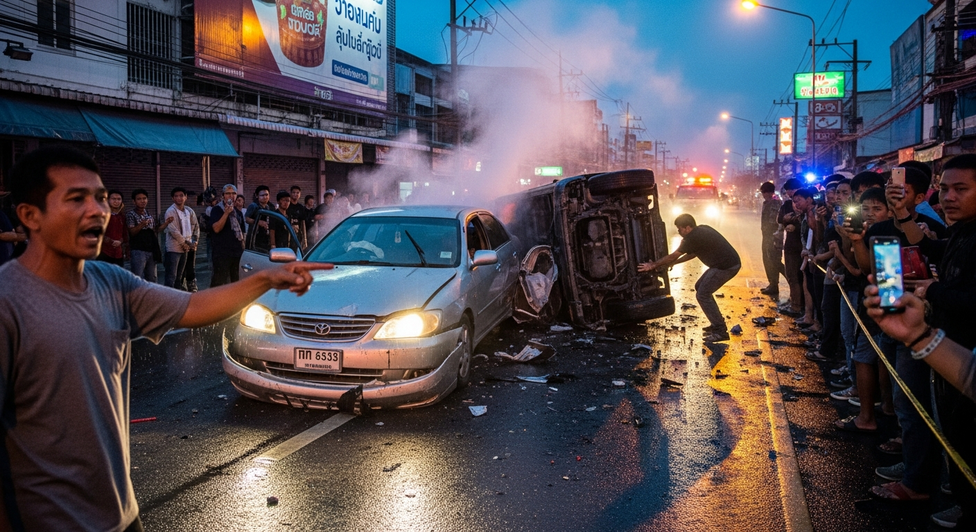 Два водителя из Китая пострадали в ДТП из-за дорожной агрессии в Таиланде