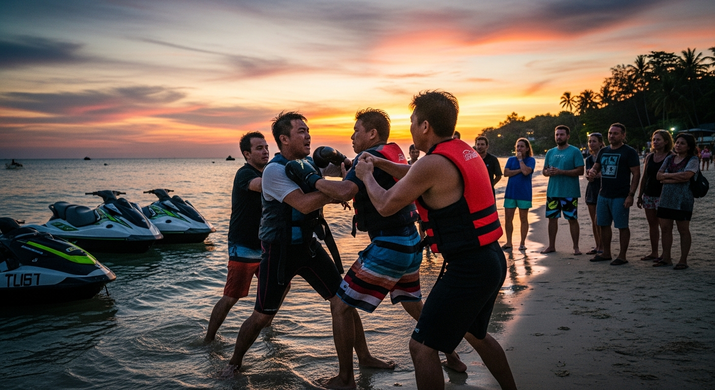 В Таиланде предъявлены обвинения участникам драки операторов гидроциклов на острове Ко Нака Яй