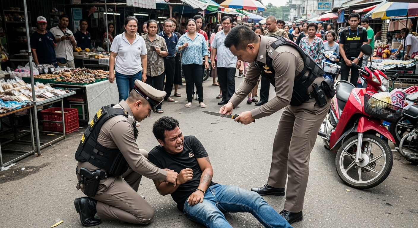 Полиция Таиланда задержала мужчину с мачете под действием наркотиков