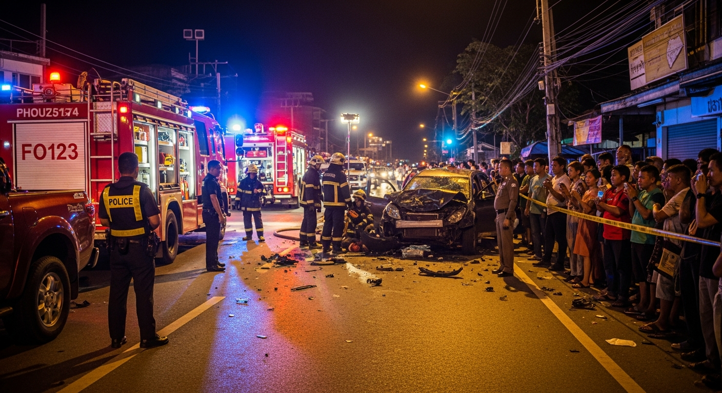 Египетский водитель сбил трех девушек на мотоцикле в Пхукете