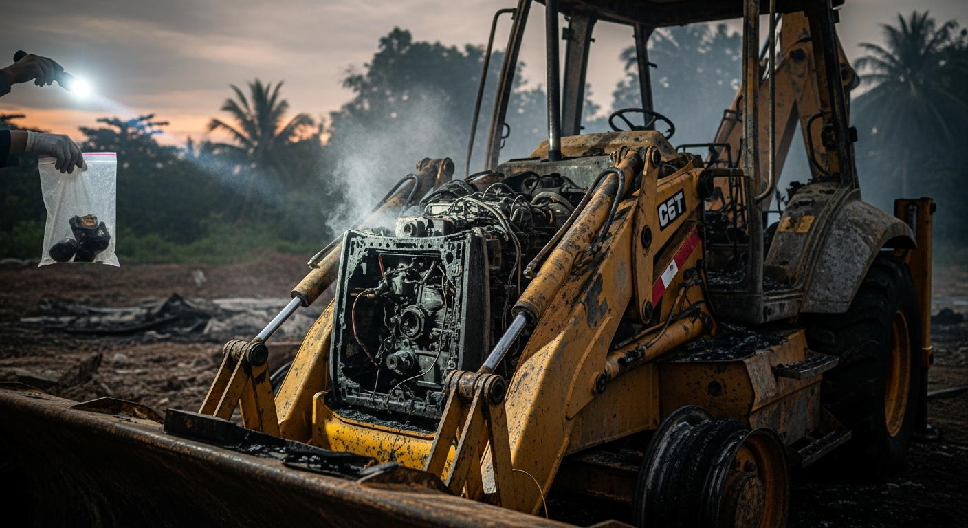 Полиция расследует предполагаемый поджог экскаватора на Пхукете