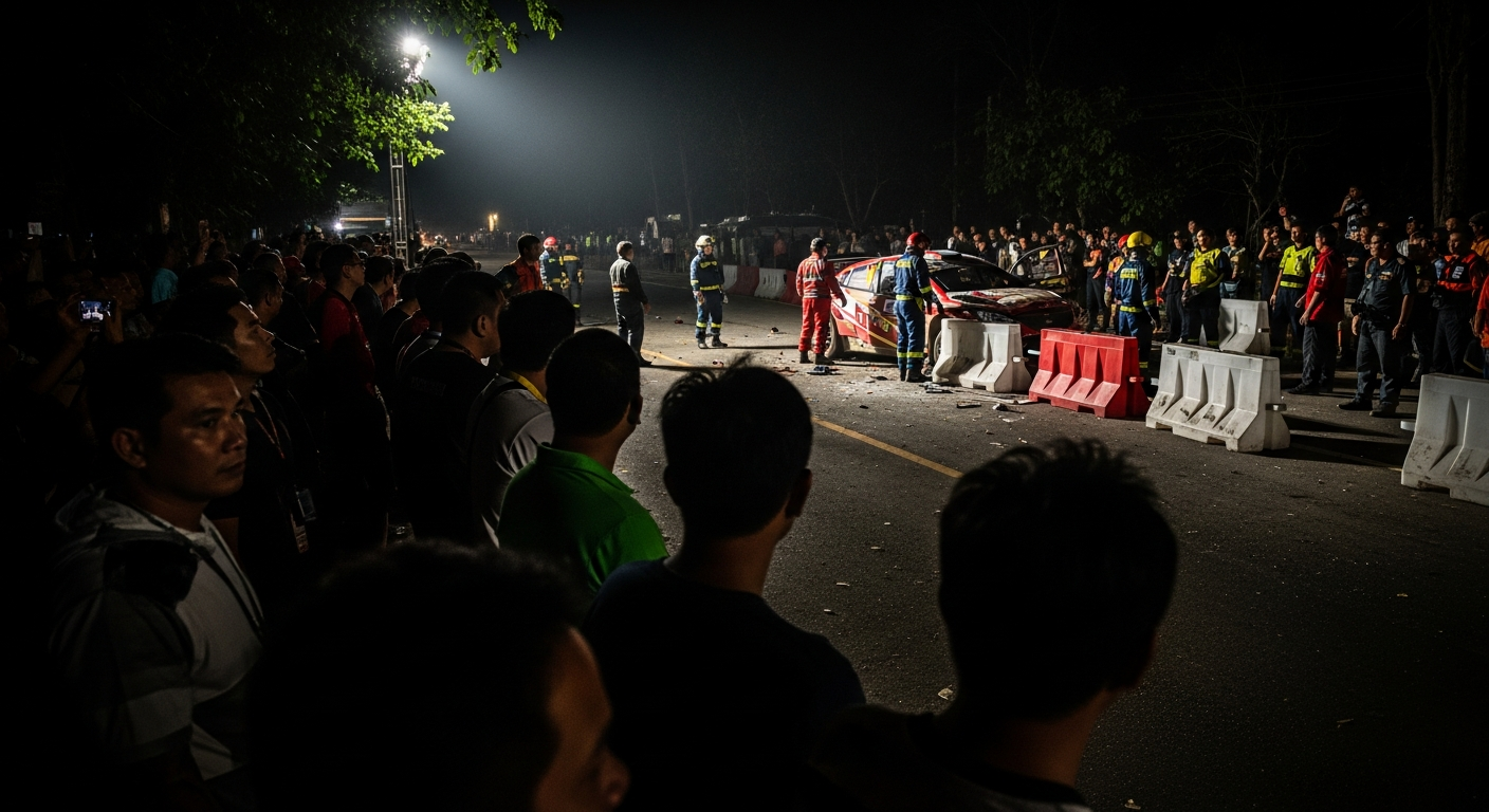 Автомобильная авария на ралли: зритель погиб, гонку отменили