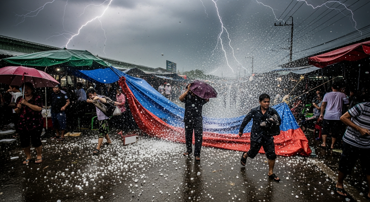 Сильный град обрушился на провинцию Лёй, разрушив дома