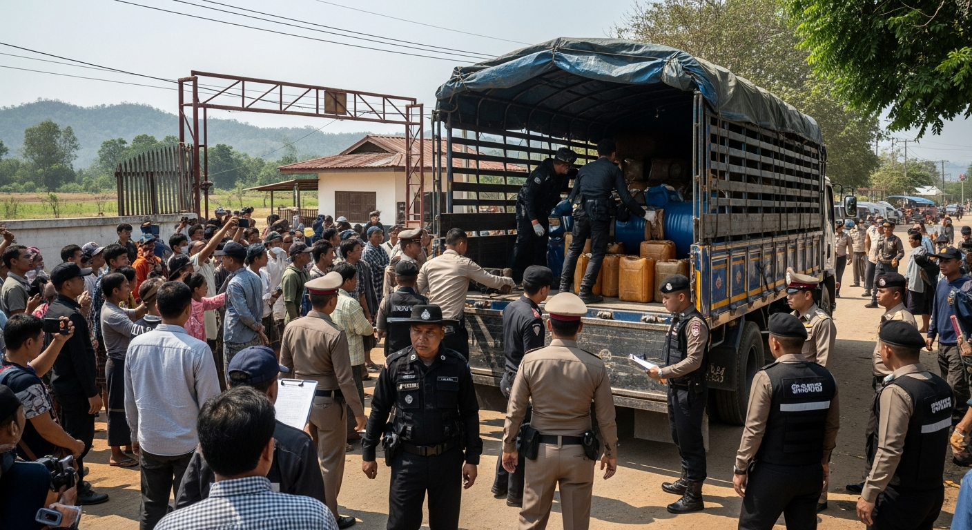 В Таиланде на границе с Мьянмой конфисковано топливо