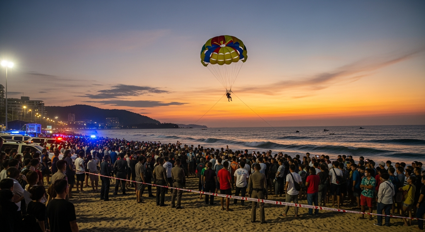 ЧП на Пхукете: трос парасейла оборвался в воздухе, турист упал в море