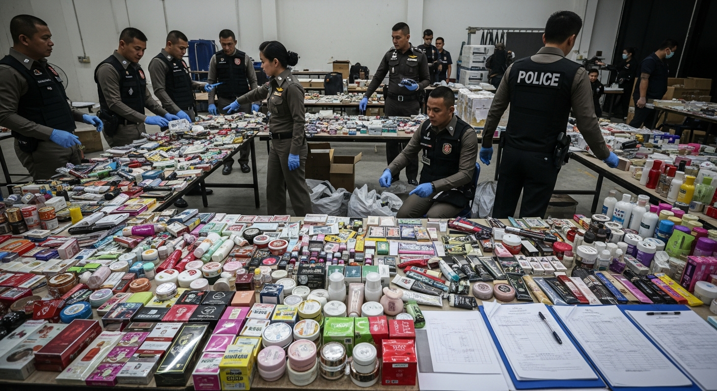 В Таиланде изъяты сотни тысяч единиц контрафактной косметики и зубной пасты