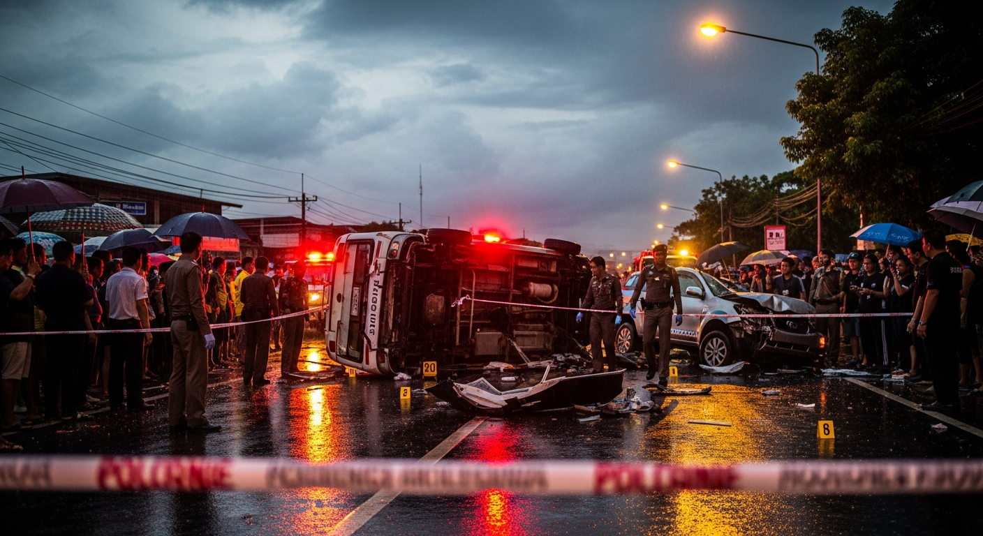 Женщина «ожила» после падения скорой помощи в яму в Таиланде