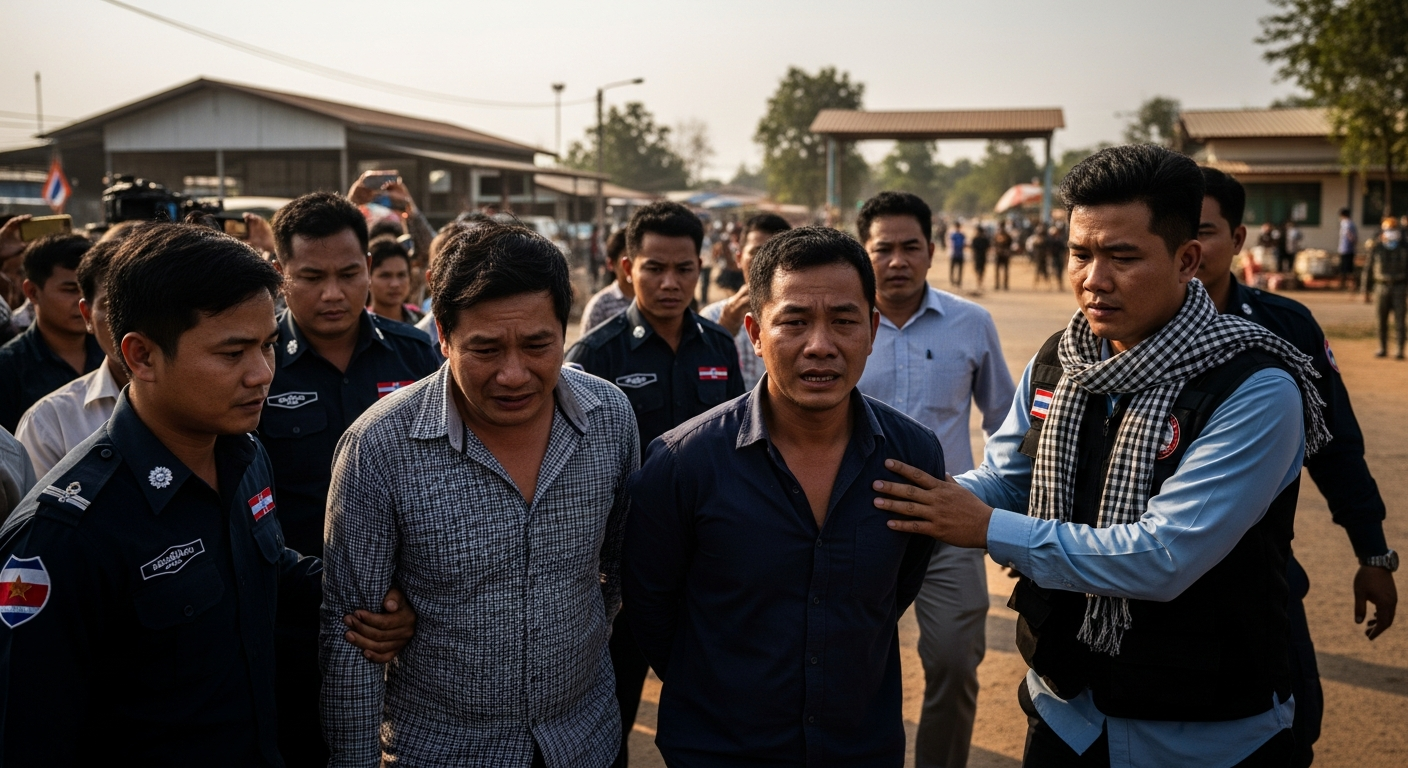 Двое китайцев задержаны при попытке пересечь границу Таиланда из Камбоджи после побега из мошеннического колл-центра